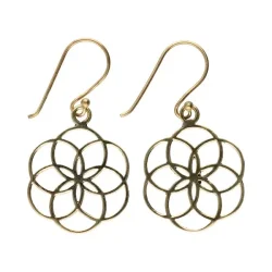 Nikkelfri bronze�reringe med Flower of Life symbol � 2,7 cm spirituelt smykke