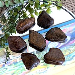 Bronzit lommesten, Flade,  Ml 2,5 - 3 cm