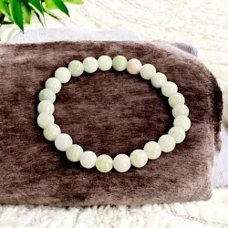 Burmesisk jadearmbnd 1618 cm  ro, held og spirituel beskyttelse i n sten