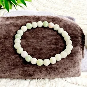 Burmesisk jadearmb�nd 16�18 cm � ro, held og spirituel beskyttelse i �n sten