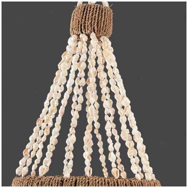 H�ndlavet vindspil med Capiz-skaller- boho hanger 60 cm