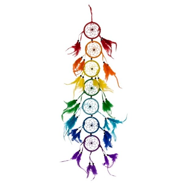 7 chakra Regnbue Drmmefanger - 8 x 90 cm