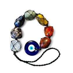 7 Chakra Beskyttelseshanger med Tyrkisk je, 32 cm