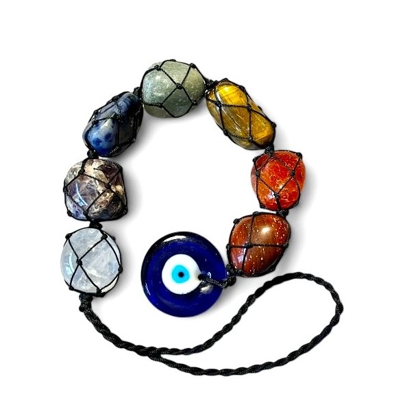 7 Chakra Beskyttelseshanger med Tyrkisk je, 32 cm