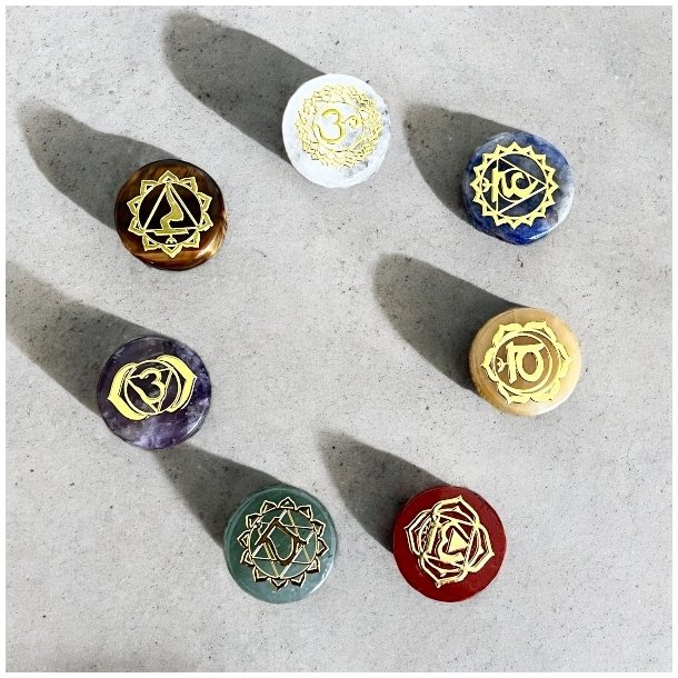 Krystals�t 7 chakra,  M�l 1,6 cm i diameter