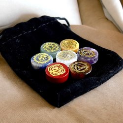 Krystals�t 7 chakra,  M�l 1,6 cm i diameter