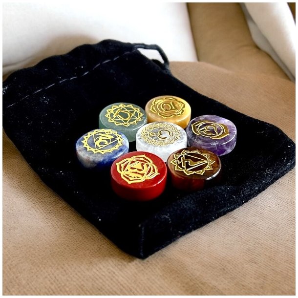 Krystals�t 7 chakra,  M�l 1,6 cm i diameter
