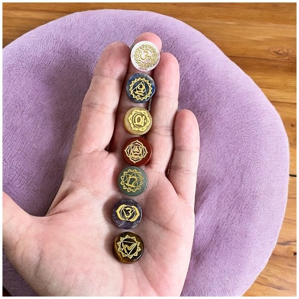 Krystals�t 7 chakra,  M�l 1,6 cm i diameter