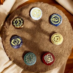 Krystals�t 7 chakra,  M�l 1,6 cm i diameter