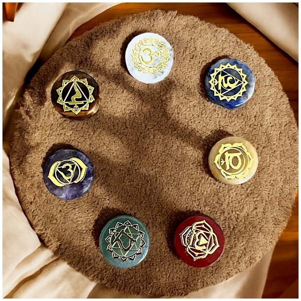 Krystals�t 7 chakra,  M�l 1,6 cm i diameter