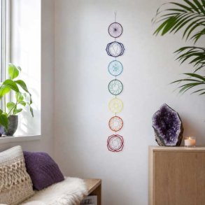 Chakra oph�ng med 7 chakra i farver og tr�perler