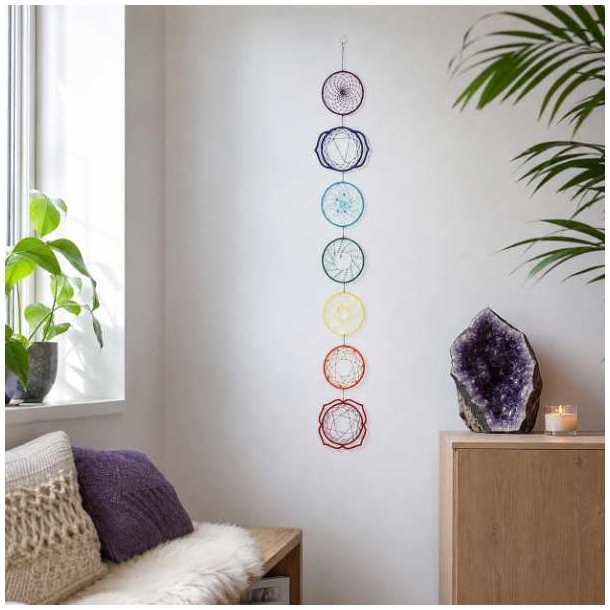 Chakra oph�ng med 7 chakra i farver og tr�perler