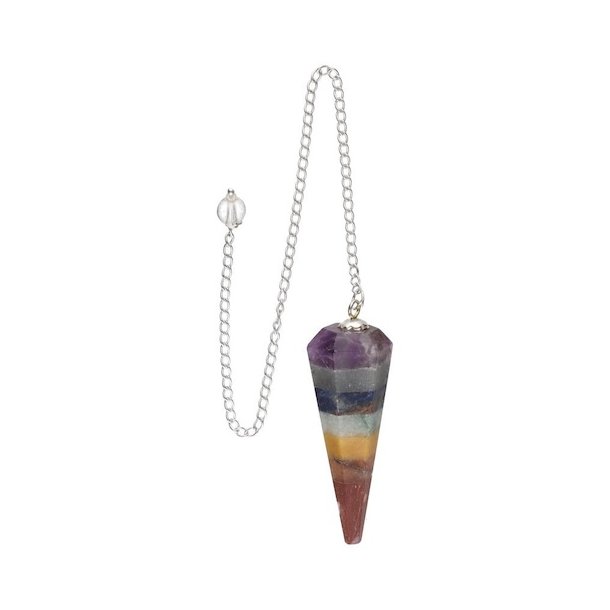pendul med 7 chakra sten til spirituel udvikling og chakra balance