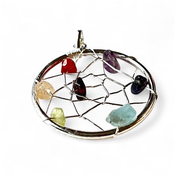 Chakra dr�mmefanger vedh�ng i s�lvmetal � �4 cm - Model A