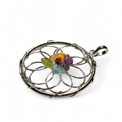 Chakra drmmefanger vedhng i slvmetal  4 cm  Model B