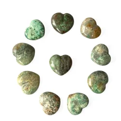 Smukke Hjerter i Chrysocolla � Udtryk af Harmoni 35 mm