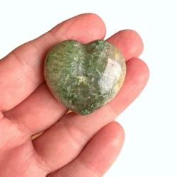 Smukke Hjerter i Chrysocolla � Udtryk af Harmoni 35 mm