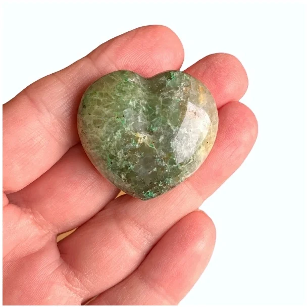 Smukke Hjerter i Chrysocolla � Udtryk af Harmoni 35 mm