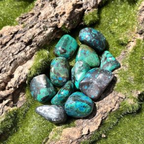 Chrysocolla lommesten,  M�l ca. 2,5 - 3 cm