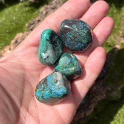 Chrysocolla lommesten,  Ml ca. 2,5 - 3 cm