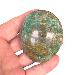 Meget smuk grn chrysocolla hndsten  unik palmstone p 6,2 x 5,2 x 3,6 cm