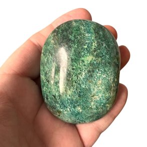 Meget smuk grn chrysocolla hndsten  unik palmstone p 6,6 x 5 x 3,3 cm