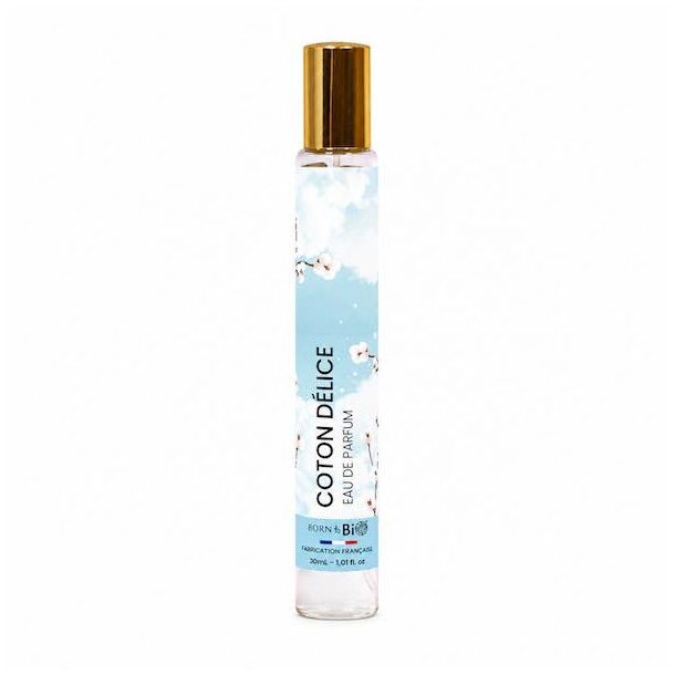 Coton D�lice Eau de Parfum 30 ml p� hvid baggrund &ndash; bl�d og feminin fransk blomsterparfume med moskus og frugtige noter.