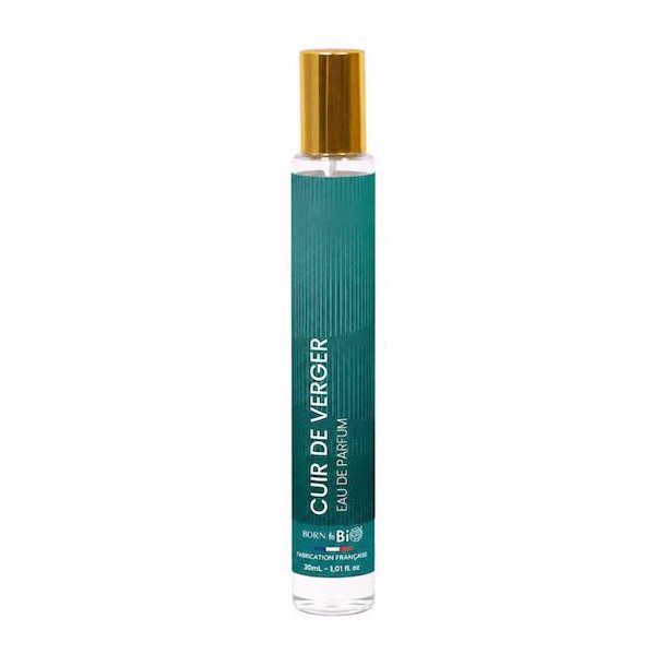 Cuir de Verger unisex eau de parfum 30 ml fra Born to Bio med hvid baggrund og elegant fransk parfumedesign