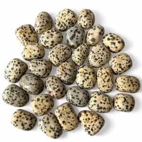 Dalmatiner Jaspis Lommesten 2,5 cm � Unik Krystal til Balance, Energi og Harmoni