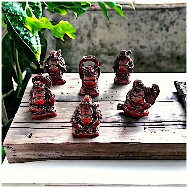 Den glade buddha figur 6 pk | Ml 5 cm