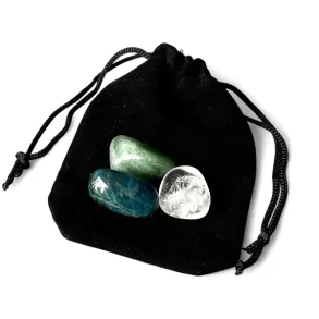 Klarhed & Flow - Krystals�t til drikkevand med gr�n aventurin, bjergkrystal og bl� apatit