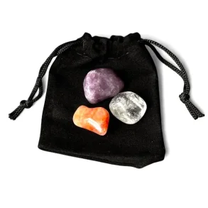 Power & Fokus - Krystalst til drikkevand med karneol, lepidolit og bjergkrystal