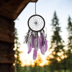 Smuk Hndlavet Drmmefanger med gte Fjer 21 x 65 cm  Jordens Visdom