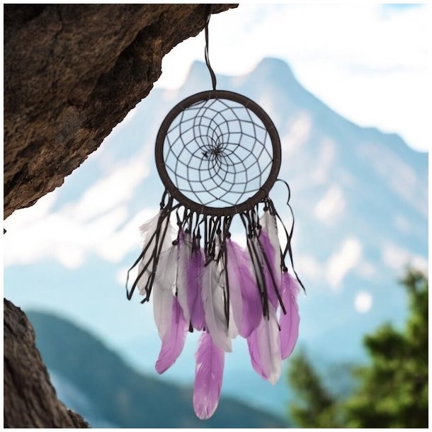 Smuk Hndlavet Drmmefanger med gte Fjer 21 x 65 cm  Jordens Visdom