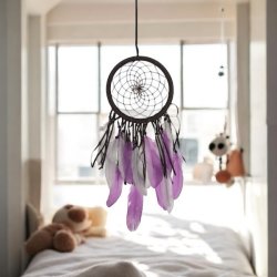 Smuk Hndlavet Drmmefanger med gte Fjer 21 x 65 cm  Jordens Visdom