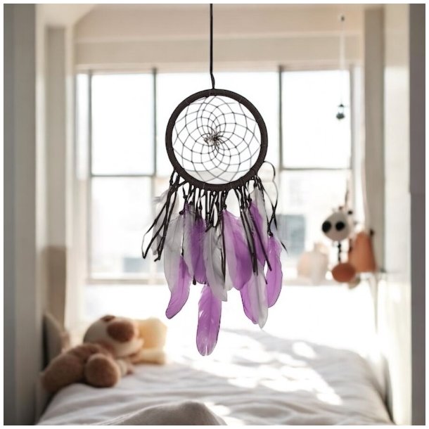 Smuk Hndlavet Drmmefanger med gte Fjer 21 x 65 cm  Jordens Visdom