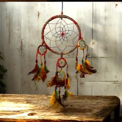 Regnbuefarvet Drmmefanger  55 cm Sknhed, Harmoni og Positiv Energi