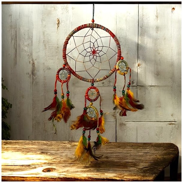 Regnbuefarvet Drmmefanger  55 cm Sknhed, Harmoni og Positiv Energi