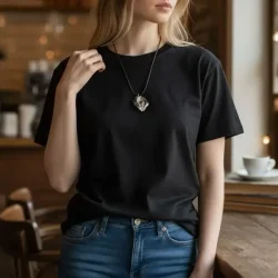 Elite Shungit Vedhng  2,6 x 2 cm med Vokset Sort Snre