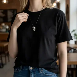 Elite Shungit Vedhng  2,9 x 1,8 cm med Vokset Sort Snre