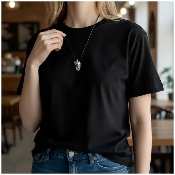 Elite Shungit Vedhng  2,9 x 1,8 cm med Vokset Sort Snre