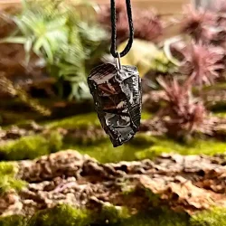 Elite Shungit Vedhng  2,9 x 1,8 cm med Vokset Sort Snre