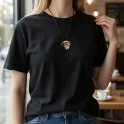 Elite Shungit Vedhng  3,1 x 3 cm med Vokset Sort Snre