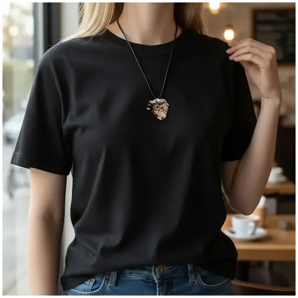 Elite Shungit Vedhng  3,1 x 3 cm med Vokset Sort Snre