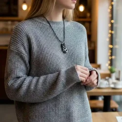 Elite Shungit Vedhng  4 x 2 cm med Vokset Sort Snre