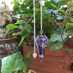 Lepidolit Pendul med Bjergkrystal til Intuition og Indre Ro