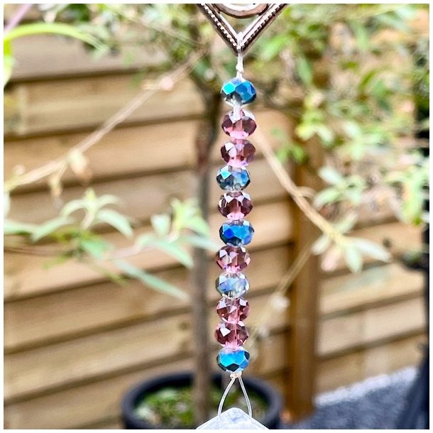 Feng Shui hjertehanger med glasprismer 40 cm  harmoni, krlighed og lys i hjemmet