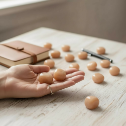 Fersken m�nesten | lommesten | M�l ca. 2 - 2,5 cm