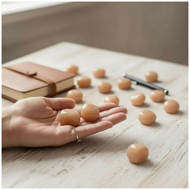 Fersken m�nesten | lommesten | M�l ca. 2 - 2,5 cm