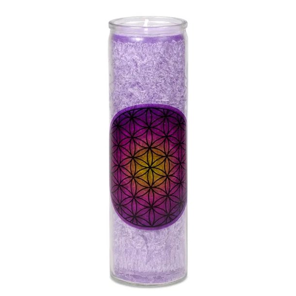 Palmevokslys i glas - flower of life